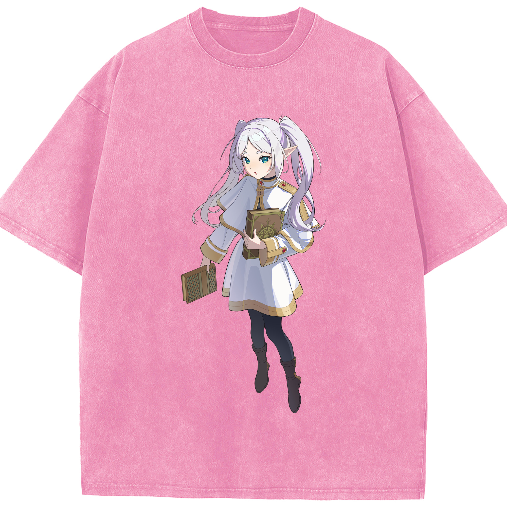 （画像用） 葬送のフリーレン Frieren 綿100% ヴィンテージ風 半袖Tシャツ（フロントプリント）